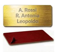 MENKËLL - Targhetta personalizzata - targhetta incisa personalizzata autoadesiva - targhetta 7 x 2 cm ideale per fuoriporta e cassetta delle lettere personalizzabile (Oro, 7x2 cm)