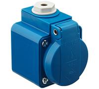 Mennekes 10082 a parete presa Schuko, 3 terminale plug-in, protezione IP 44, 2p + e palo, corrente 16 A, 230 V, blu