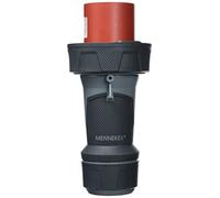 Mennekes 13212 Power top Xtra Plug con superficie gommata, protezione IP 67, 6 ore Earth posizione corrente, 5 poli, 63 A, 400 V, rosso