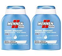 MENNEN - Balsamo lenitivo 2 in 1 da uomo dopo barba + cura viso per pelli sensibili - 100 ml - Set di 2