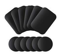 MENNYO Calamita per Cellulare Auto [12 Pezzi], Placche Metallo Universale Adesivo per Porta Cellulare Auto/Supporto Telefono Magnetico - 6 Rotondi e 6 Rettangolari