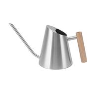 meno Barattolo in Acciaio con Beccuccio, Vaso da Giardino con Manico in Legno, Barattolo stagno per Pavimento da Interno, per Bonsai (Silver)