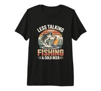 Meno Parlare più Pesca e Birra Fredda spigola Maglietta Premium