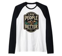 Meno Persone Meglio Vintage Escursionismo Introversi Maglia con Maniche Raglan