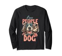 Meno Persone più Cane Divertente Amante dei Cani Maglia a Manica