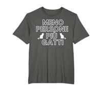 Meno Persone Più Gatti Divertente Uomo Donna Gatto Gatti Maglietta