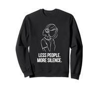 Meno persone Più silenzio Introversi Minimalista Cuffia Lofi Felpa