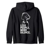 Meno persone Più silenzio Introversi Minimalista Cuffia Lofi Felpa con Cappuccio