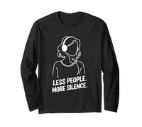 Meno persone Più silenzio Introversi Minimalista Cuffia Lofi Maglia a Manica