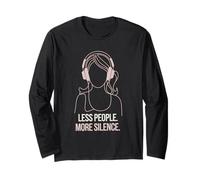 Meno persone Più silenzio Introversi Minimalista Cuffia Lofi Maglia a Manica