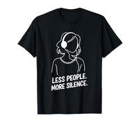 Meno persone Più silenzio Introversi Minimalista Cuffia Lofi Maglietta