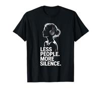 Meno persone Più silenzio Introversi Minimalista Cuffia Lofi Maglietta