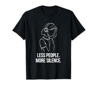 Meno persone Più silenzio Introversi Minimalista Cuffia Lofi Maglietta