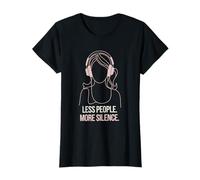 Meno persone Più silenzio Introversi Minimalista Cuffia Lofi Maglietta