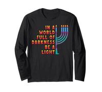 Menorah di Hanukkah nel Mondo Pieno di tenebre Sii Una Luce Maglia a Manica