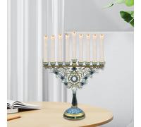 Menorah Hanukkah smaltata dal design vintage, multiuso, robusta, 7,2x6,7