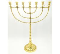 Menorah ottone 7 Israele Gerusalemme rame 22" XXL rami portacandele Judaica