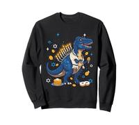 Menorasaurus Rex T Rex Dinosauro Hanukkah Ebreo Ragazzi Bambini Felpa