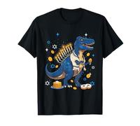 Menorasaurus Rex T Rex Dinosauro Hanukkah Ebreo Ragazzi Bambini Maglietta