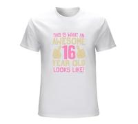 Men's 16Th Birthday Gift This Is What An Awesome 16 Year Old Looks Like Girls Kids Organic T-Shirts White XL