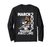 Mens 21st Birthday Legends March 2005 Vintage 21 Years Old Maglia a Manica