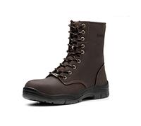 Mens 8 Pollice Impermeabile Acciaio Toe Stivali Da Lavoro Classic Safety Loggers Puncture-proof Calzature Industriali Marrone (Marrone, Adulto, Uomo, 47, Numero, Sistema Taglie Calzature EU, Media)