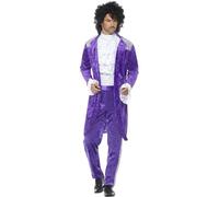 80s Uomo Purple Musician Prince Regina Abito Pantaloni Giacca Costume