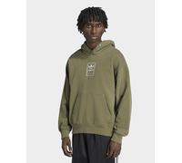 Mens adidas FELPA CON CAPPUCCIO ELEVATED GFX - Verde, verde L