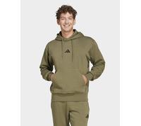 adidas Uomo Essentials Feelcozy Fleece Hoodie Sweatshirt, Olive Strata/Black, L