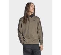 Mens adidas Polo 3 Stripes Rugby Long Sleeve - Marrone, marrone M