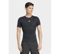 Mens adidas T-shirt Da Allenamento Techfit Compression - Nero, nero M