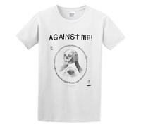 Men's Against Me Skullhead Drawing Cotton T Shirt White M