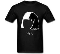 Men's Alive Sia Head Round Collar Customised T Shirts Black XXL
