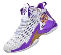 Men's Anti Slip And Wear-Resistant Training Basketball Shoes(Purple,40 EU)