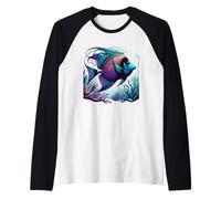 Mens Aquarium Enthusiast Aquarist Angel fish Maglia con Maniche Raglan