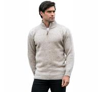 Men's Aran Quarter Zip Wool Skiddaw Jumper