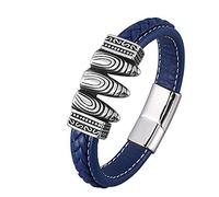 Men's Bangle for Men, Men's Bracelet Vintage Totem Bracelet Charms Wrist Chain Stainless Steel with Magnetic Clasp, Faux, Without Zirconia