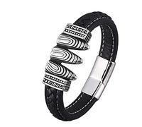 Men's Bangle for Men, Men's Bracelet Vintage Totem Bracelet Charms Wrist Chain Stainless Steel with Magnetic Clasp