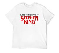 Men's Based On The Novel By Stephen King, Casual T Shirt Print Tops White L