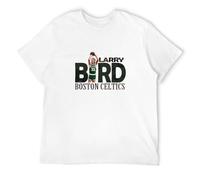 Men's Basketball T-Shirt Jersey Larry Bird The Legend Round Neck Short Sleeves Tops Clothing XXL White