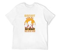 Men's Bigfoot Saw Me Sasquatch Believer T-Shirts White XXL
