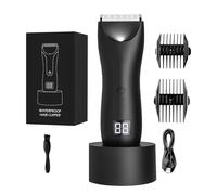 Men's Body Hair Trimmer | Waterproof Body Shaver with LED Lights | Electric Shaver Grooming Kit for Beard, Face, Hair, Body, Rechargeable Clippers for Smooth Shave and Grooming
