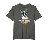 Mens Boys Cool Sunglasses Boston Terrier Dog Dad Lover Maglietta