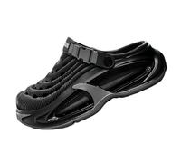 Men's Breathable And Comfortable Summer Clogs, Retro Style Platform Sneakers (Black,40)