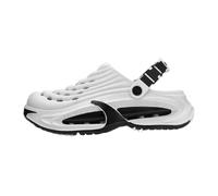 Men's Breathable And Comfortable Summer Clogs, Retro Style Platform Sneakers, Non-Slip Lightweight & Breathable Casual Walking Footwear (White,Size:40/41)