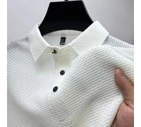 Men's Breathable Summer Polo Shirt Short Sleeve Business Casual Solid Top Gift