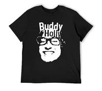 Men's Buddy Holly Oldies Rock N Roll T-Shirt Black S