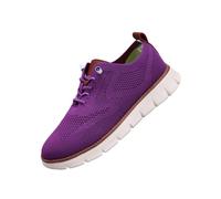 Mens Casual Dress Shoes, Lightweight Breathable Business Casual Shoes for Men with Mesh Upper for Work Travel (Purple,47)