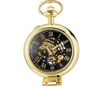 Men's Casual Pocket Watch Hollow Dial Silver Mechanical Men's Watch Link Watch Pendant Pocket Watch Necklace Pocket Watch Wall Clock Gift Gift Gold2