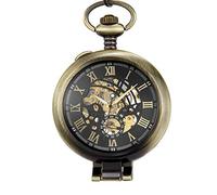 Men's Casual Pocket Watch Hollow Dial Silver Mechanical Men's Watch Link Watch Pendant Pocket Watch Necklace Pocket Watch Wall Clock Gift Gift Brown